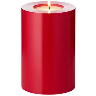 EDZARD Dauerkerze Cornelius Rot (Ø 10 cm, H 15 cm) - Teelichthalter für Maxi Teelichter - Deko Kerzen, Tischdeko, Wohnzimmer Deko