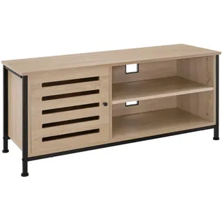 tectake Tv-Board Galway, 110 x 41,5 x 50,5 cm, Industrial Holz hell, Eiche Sonoma , Naturfarben , Holzwerkstoff , Beton Optik , Quadratisch , 41.5x50.5x110 cm , Wohnzimmer, TV Möbel, Lowboards, Lowboards stehend