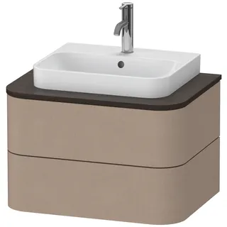 Duravit Happy D.2 Plus Konsolenwaschtischunterbau wandhängend, 650x480 mm, 2 Schubkästen, für Aufsatzbecken, HP4960075750010, Farbe: Leinen Dekor mit Innenbeleuchtung