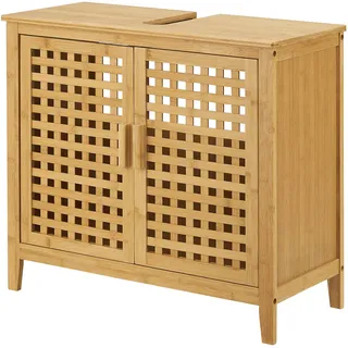 In And OutdoorMatch Waschbecken Brett - Waschtischunterschrank - Unterschrank - Bambus - 60x67x30 cm - Holzfarben - Stilvolle Optik