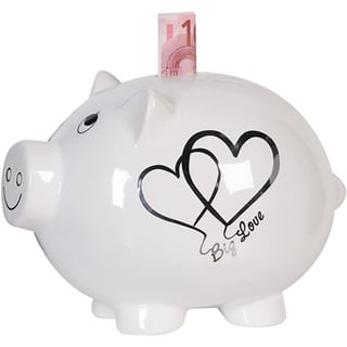 Casablanca Sparschwein Big Love - Keramik - mit Schloss und Schlüssel - abschließbar - Höhe 20 cm