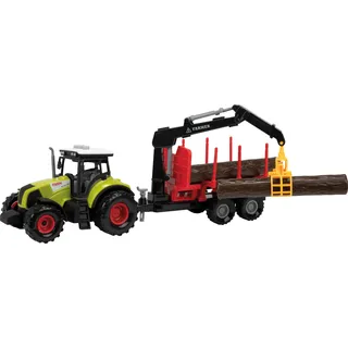 Toi-Toys - Traktor mit Anhänger mit Holztransporter