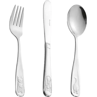 3-teiliges Kinderbesteckset "Lustige Tierchen" aus Edelstahl 18/0 poliert