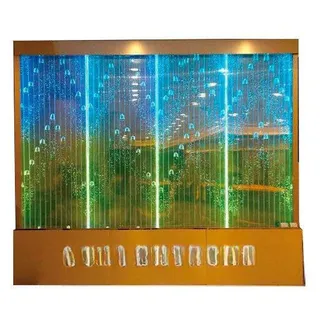 Trennwand Regal Schrank Wasserwand Säule Wände LED 90x300 Wasserwände Waterwall - Transparent