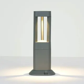 Topmo-plus Außen standleuchte außenleuchte Stehleuchte LED Gartenlampe modern Stehleuchte Wegeleuchte Dreieck/ 7W LED bridgelux COB/Garten/Promenade/Pfad IP65 grau 3000K