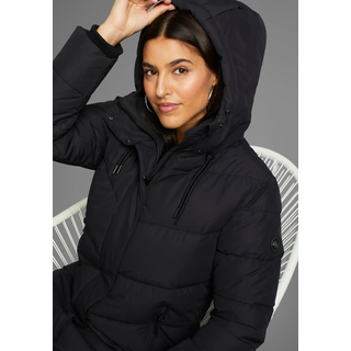 Steppmantel POLARINO, Damen, Gr. 36 (S), schwarz, Obermaterial: 100% Polyester. Futter: 100% Polyester. Futter Rückenteil: 100% Polyester. Wattierung: 100% Polyester, oversize extralang, Rippbündchen, Mäntel Steppmantel, aus wasserdichtem & windabweisenden Obermaterial, oversize Form