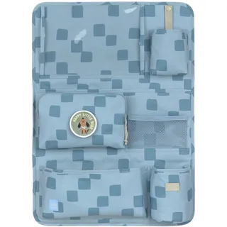 Lässig Autoorganizer Autorücksitzorganizer Rücksitztasche für Auto zum Hängen zusammenklappbar/Car Wrap-to-Go Pattern Party blue
