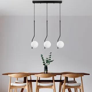 Opviq Elegant Black Chandelier, Adjustable Height 65-110 cm, Metal Body, 3 x E14 Sockets, 70 x 15 cm | Perfect for Modern Living Spaces, Stylish & Functional