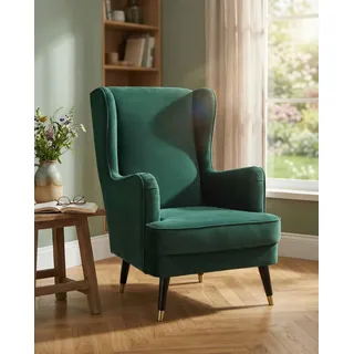 Home Affaire Ohrensessel ZILLER Cord 70 x 105 x 91 cm Grün