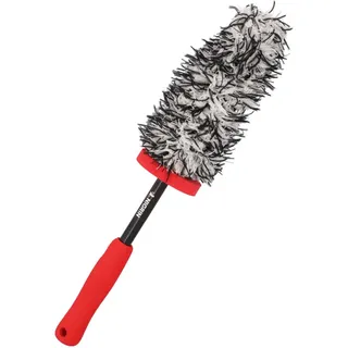 Nigrin Mikrofaser-Felgenbürste, kratzfreie, schonende, effektive Felgenreinigung, auch für schwerzugängliche Stellen, inkl. Wechselbezug, Mehrfarbig, 1 Stück