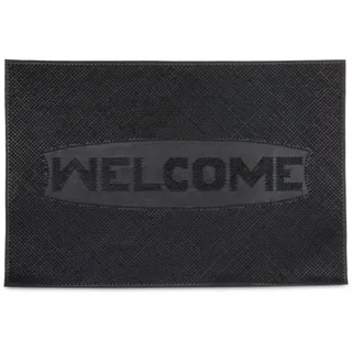 Relaxdays Fußmatte WELCOME BxT: 60x40 cm 100% Gummi Anti-Rutsch Schmutzfangmatte Outdoor Eingangsmatte, schwarz