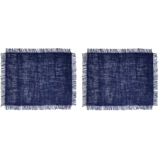 Mikasa Jute Tischsets, 2er Set, Blaue rechteckige Tischsets für rustikale Esstische, 35 x 45cm, rutschfeste Tischsets | Naturdesign