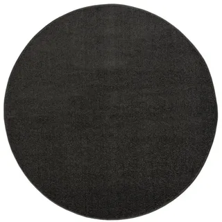 Webteppich , Dunkelgrau , Textil , Uni , rund , Oeko-Tex® Standard 100 , pflegeleicht , Teppiche und Böden, Teppiche, Runde Teppiche