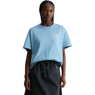T-Shirt MARC O'POLO DENIM, Damen, Gr. L, blau dawn, Jersey, Obermaterial: 100% Baumwolle, relaxed fit normal, Rundhals, Shirts T-Shirt, relaxed aus Basic Single Jersey