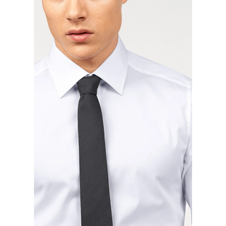 Langarmhemd BRUNO BANANI "Slim-fit", Herren, Gr. 39/40 (M), D-Gr, weiß, unifarben, Basic, schmal normal, Ärmel mit Ärmelschlitz runde 2-Knopf-Manschette verstellbar, Hemden Langarmhemd, Formbeständig durch Elastananteil
