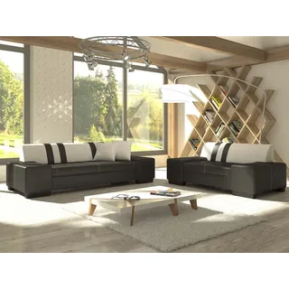 Design Sofagarnitur 3+2 Couch Polster Sitz Leder Textil Garnituren Komplett Set