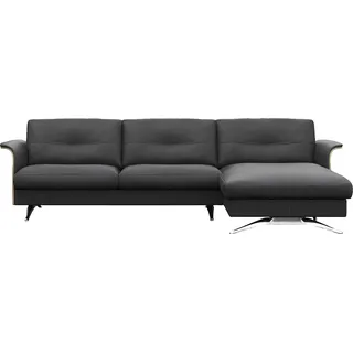 flexlux Ecksofa »Glow bequem und komfortabel durch hochwertigen Sitzaufbau, L-Form« Modernes skandinavisches Design, schwarz