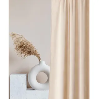 ROOM99 Samtvorhang Vorhang mit silbernen Ösen Charmy 140 x 260 cm Breite x Höhe Schiebegardinen Curtain Wohnzimmer Schlafzimmer Samt Velours Creme, 1 Stück
