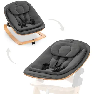 Hauck Hochstuhlliege , Buchefarben, Dunkelgrau , Holz, Textil , 50x40x66 cm , FSC Mix , 5-Punkte-Sicherheitsgurt, Bezug abnehmbar und maschinenwaschbar, Liegefunktion ab Geburt, nutzbar als Liege und Wippe, ideal zum Füttern auf Augenhöhe , Babymöbel & Kindermöbel, Babyzimmer, Babywippen & Babyschaukeln