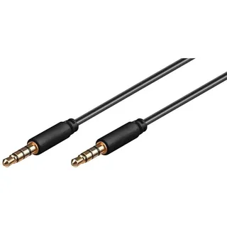 goobay 63824 Audio Verbindungskabel AUX, 3, 5 mm stereo 4-pol., slim, CU schwarz