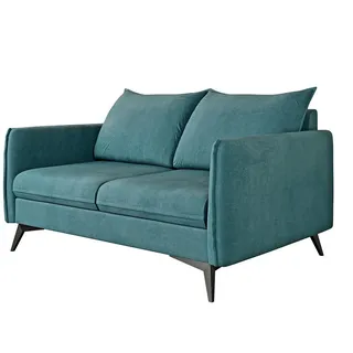 s-style möbel 2-Sitzer-Sofa Pulse Türkis Luxusmicrofaser , Textil , Echtholz,Buche, Birke , Füllung: Polyetherschaumkern,Polyetherschaumkern , 138x86x91 cm , Blauer Engel, FSC Mix, Oeko-Tex®, Hergestellt in Europa , Wohnzimmer, Sofas & Couches, Sofas,