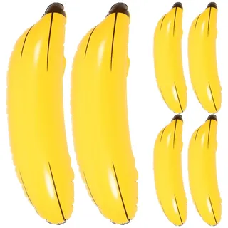 SOLUSTRE 6 Stücke Banane Aufblasen Riesige Aufblasbare Lebensmittel Spielzeug Langlebige Wasser Float Pool Toys Bachelorette Party Spiele Prop Bridal Dusche Dekoration Bananenspielzeug