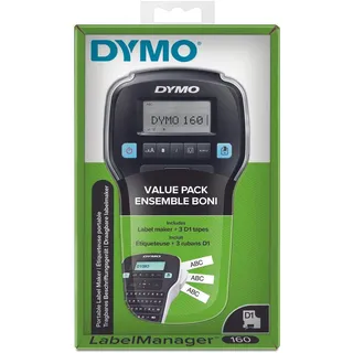 Dymo LabelManager 160 Value Pack Beschriftungsgerät, Schwarz