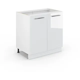 Vicco Spülenschrank Fame-Line 80 x 82 x 51,6 cm Weiß Hochglanz