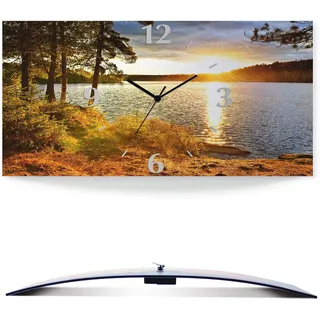 ARTland Wanduhr Sonnenuntergang über See Algonquin Park Größe: 60x30 cm - bunt
