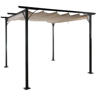MCW Pergola Cremeweiß , Weiß , Metall , 300x232x300 cm , Sonnenschutz, Pavillons