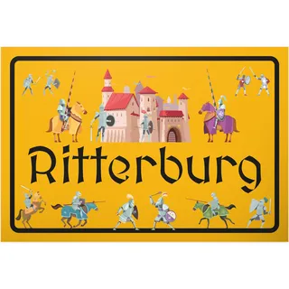 DankeDir! Ritterburg - Schild 30 x 20 cm - Deko Türschild Ritter Geschenk Partydeko Kinderzimmer Geburtstag - Geburtstagsdeko Karte Kindergeburtstag Jungen Geburtstagskarte Geschenkidee Kinder