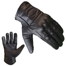 PROANTI Motorradhandschuhe Leder Sommer Motorrad Handschuhe Touchscreen Funktion (L)