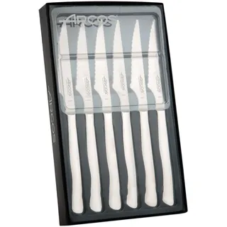 Arcos Table Messer - Steakmesser Set 6 Stück (6 Messer) -Monoblock of one Piece Edelstahl 110 mm Farbe Silber