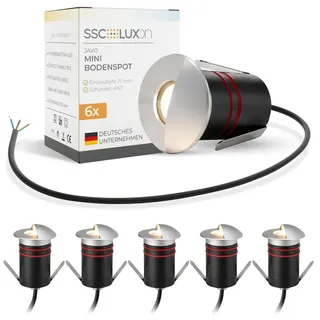 SSC-LUXon Bodeneinbaustrahler Aluminium Ø 47 mm 6er Set warmweiß