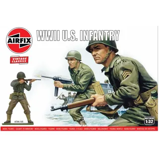 AIRFIX - Modellfiguren-Set – A02703V WWII U.S. Infantry – Modellbausatz-Zubehör, Plastikmodellbausätze, Set enthält 14 unbemalte Figuren – Modellzubehör für Dioramen