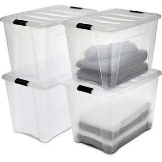 Iris Ohyama Aufbewahrungsbox 60 l 4-tlg. transparent