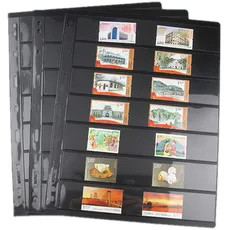 MUROAD Stempelseiten für Briefmarkenalbum, 10 Blatt, 7S-Seiten für Briefmarken, Sammler, Profi-Packung (7 Reihen)