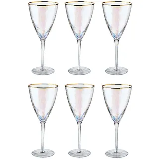 Butlers Weingläser (6er Set) Smeralda 400 ml , Transparent , Glas , Gläser, Weingläser