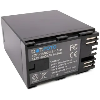 Dot.Foto BP-A60 Premium 14.4v / 6700mAh Akku für Canon EOS C70 EOS C200 EOS C200B EOS C300 Mark II EOS C300 Mark II PL EOS C300 Mark III EOS C500 Mark II XF705