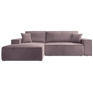 Selsey Eckcouch Cord 2-Sitzer Rosa
