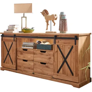 Kommode Meble Kolonialne 24 198 x 42 x 84 cm Eiche natur matt