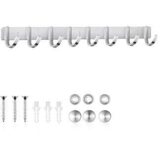 ERWEY Hakenleiste Küchenleiste Kleiderhaken, Garderobenleiste Garderobenhaken Wandhaken Edelstahl für Bad Küche Kleidung Handtuch