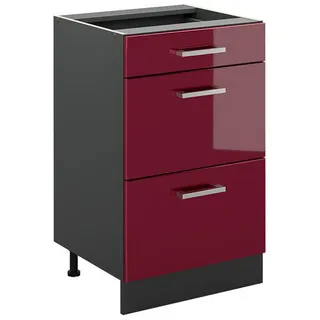 Vicco Schubladenschrank Vicco R-Line 50 x 81,6 x 46 cm Rot Hochglanz/Anthrazit