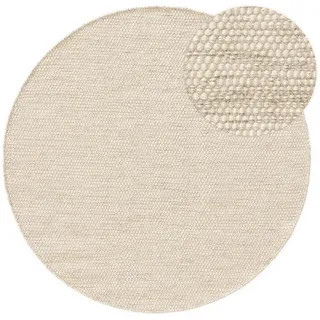 benuta Pure Wollteppich Rocco ø 200 cm rund - Textil, - Rund , 200x200 pflegeleicht, Teppiche Böden, Teppiche, Naturteppiche