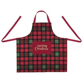 Weihnachtsschürze mit Tasche 80/80 cm , Multicolor , Naturmaterialen , 80x80 cm , Heimtextilien, Geschirrtücher & Schürzen, Kochschürzen