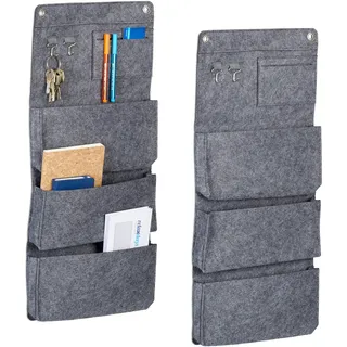 Relaxdays Hängeorganizer 31 x 25,3 x 9 cm 2-tlg. grau