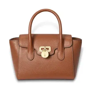 Lauren Ralph Lauren für Damen. 431969349001 Tanner kleine Lederumhängetasche aus braunem Leder (OSFA), Beige, Lässig