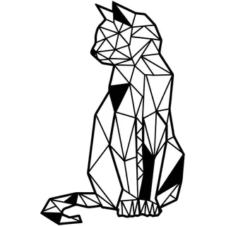 Dexlyn Katze silhouette Wanddeko Metall Schwarzer,Haus Garten Deko,Mimalistische wanddekoration wandbilder Wandkunst Hängende Dekoration 40×30 CM (C)