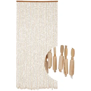 Garbenat Bambusvorhang - 90 x 200cm Perlenvorhang 52-Zeilen Hängender Teilervorhang Retro Bambusspan Perlen Türvorhang Baumwollfaden Seilvorhang Dekovorhang - Bambusfarbe