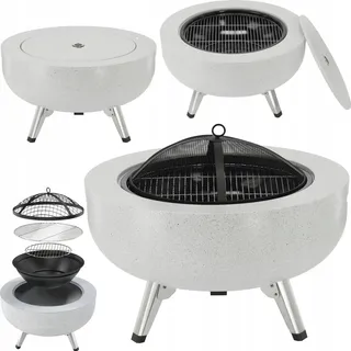 Feuerschale, Feuerstelle 3in1 64,5cm mit rost 43,5cm und Funkenschutz